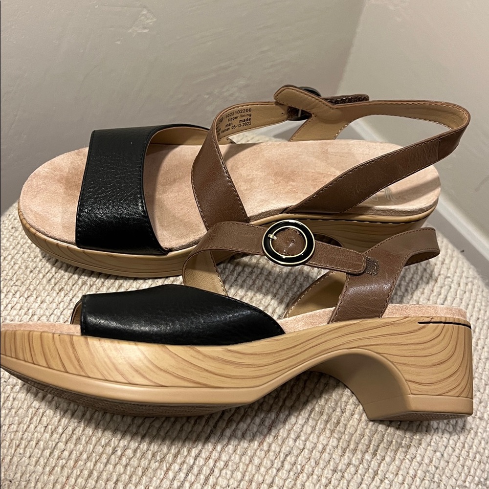 Dansko Black and Brown Women's Sandals